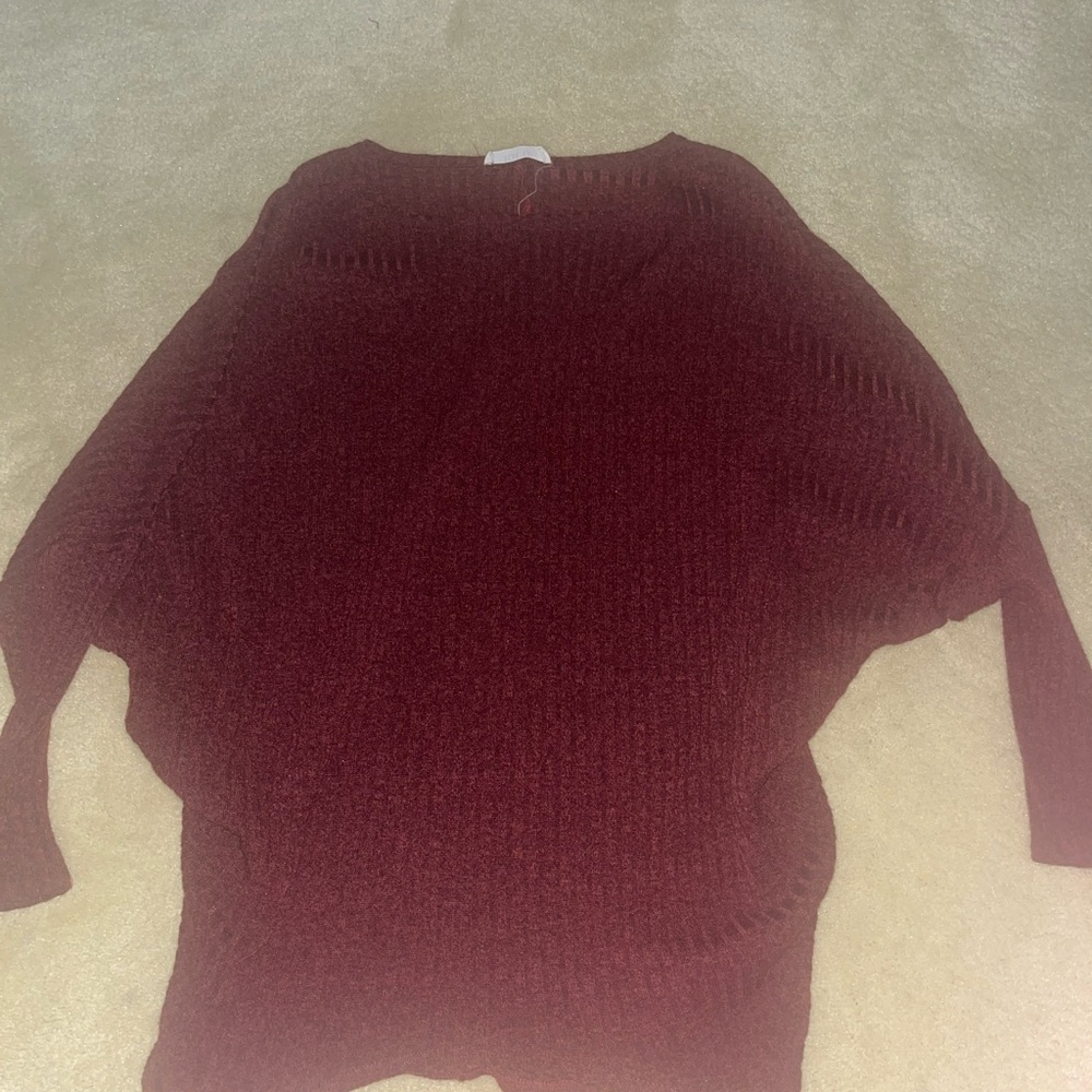 Red sweater blouse, size L, worn once
